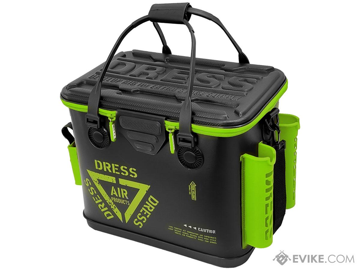 DRESS Bakkan +PLUS 34L Tackle Bag w/ Rod Holder (Color: Black / Lime  Green), MORE, Fishing, Box and Bags -  Airsoft Superstore