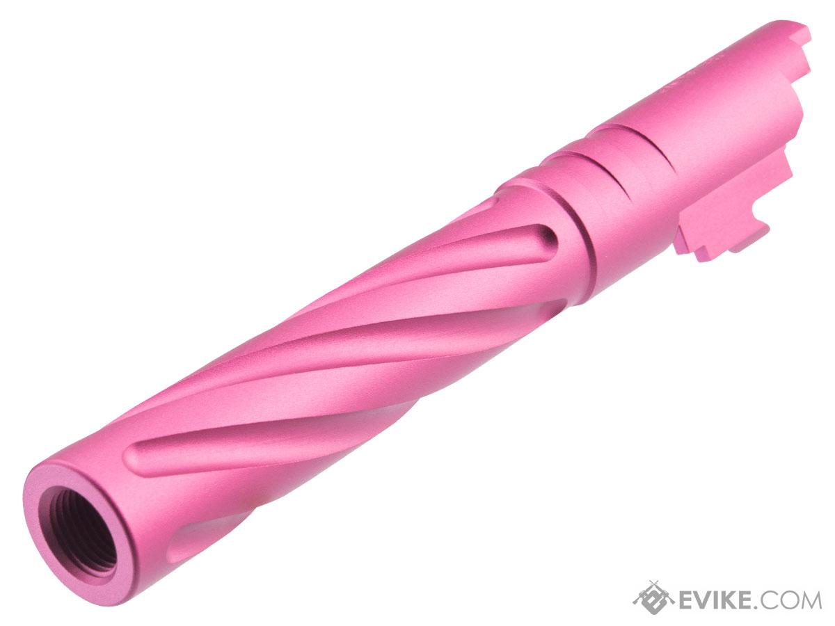 LA Capa Customs CNC 5.1 Tornado Threaded Outer Barrel for Airsoft GBB Pistols (Color: Pink)