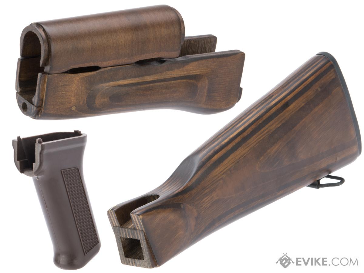 LCT Airsoft Wooden Stock and Grip Set for LCKM Series Airsoft Rifles (Color: Vintage)