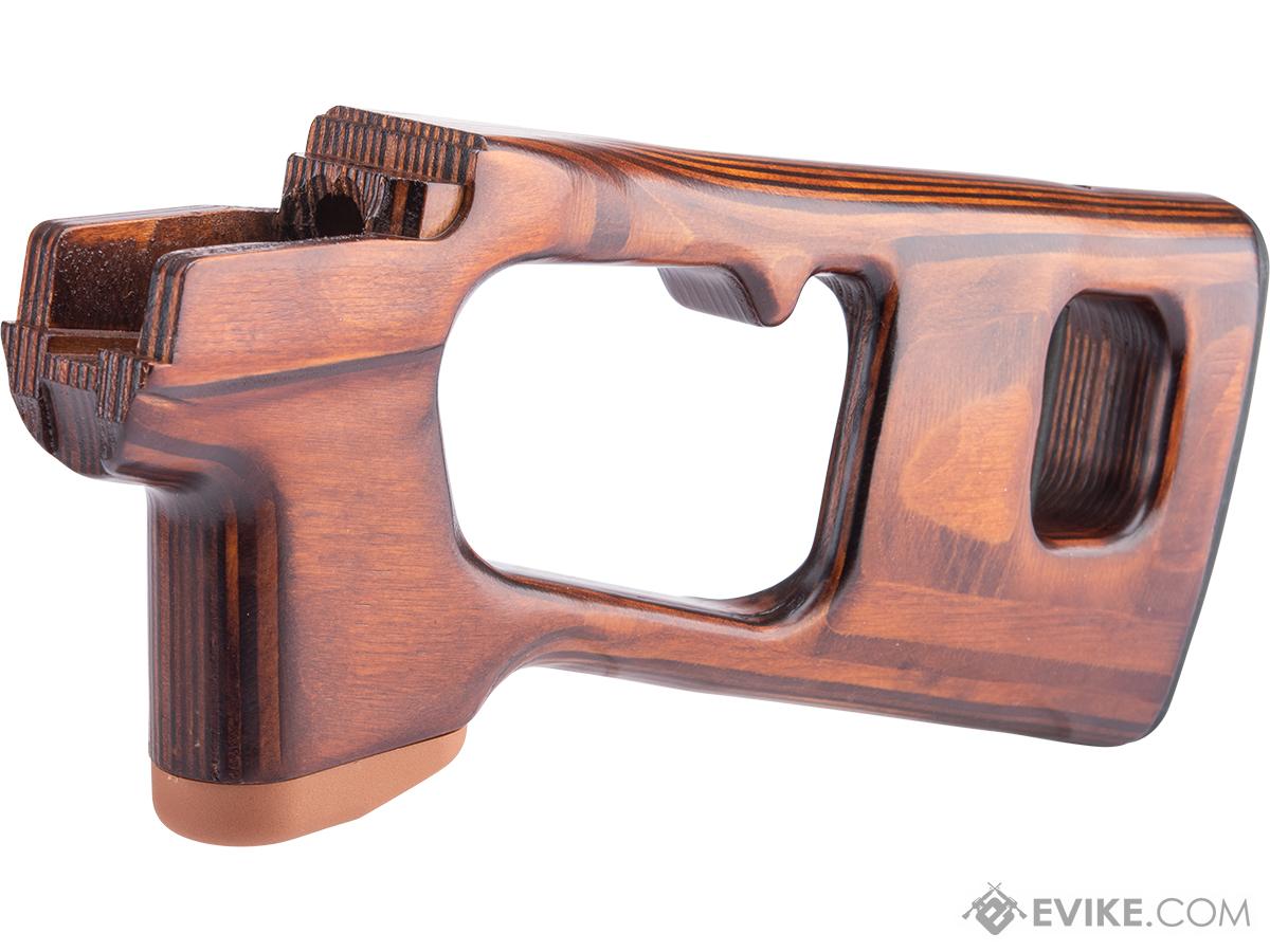 LCT Airsoft Fixed Stock for SVD Series Airsoft AEG Rifles (Color: Real Wood)