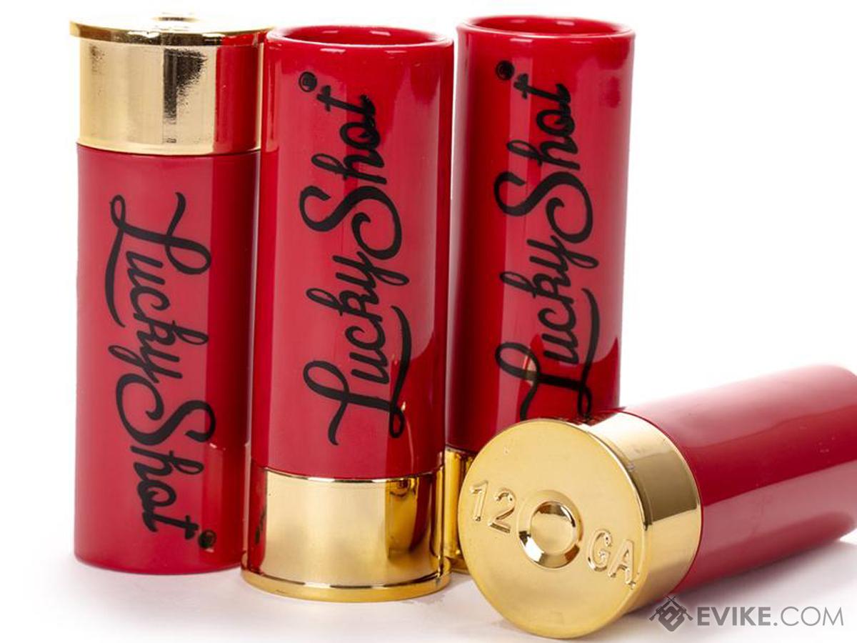 Lucky Shot 12 Gauge Shotgun Shell Shot Glass (Set 4 Shot Glass Set