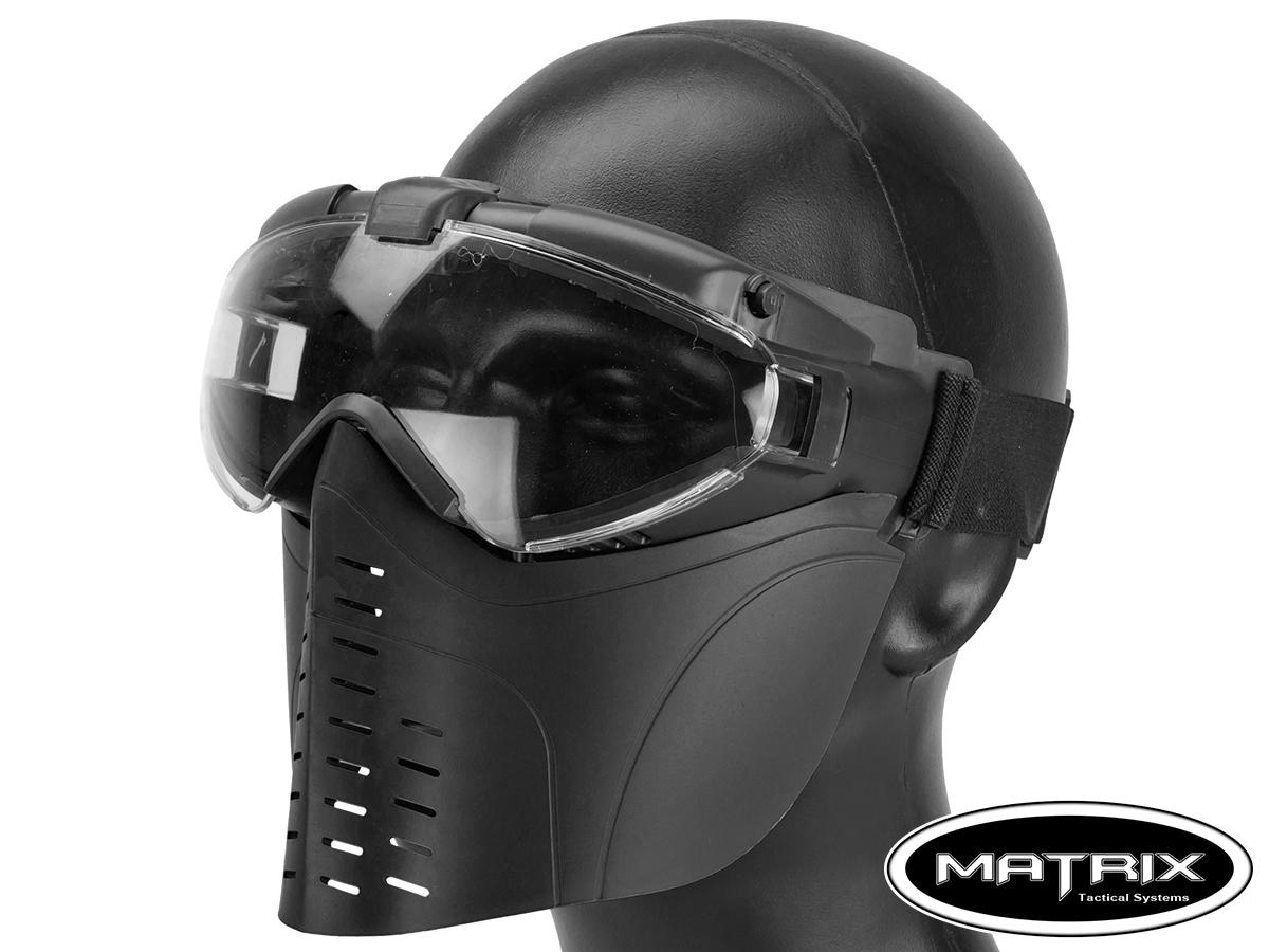 Matrix Full Face Mask Set with Full Seal Goggles (Color: Black ...