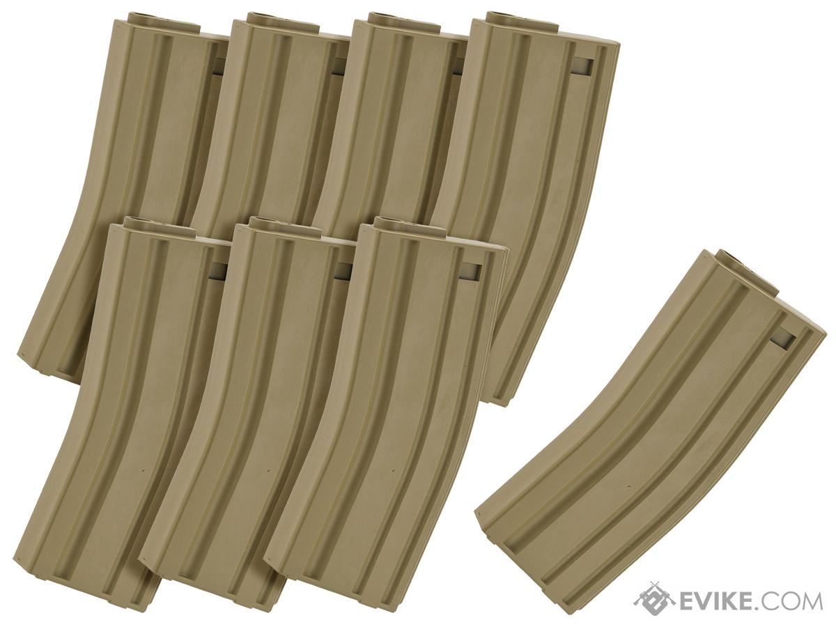 MAG 130rd Midcap Magazine for M4 / M16 Series Airsoft AEG Rifles  (Color: Dark Earth / Set of 8)