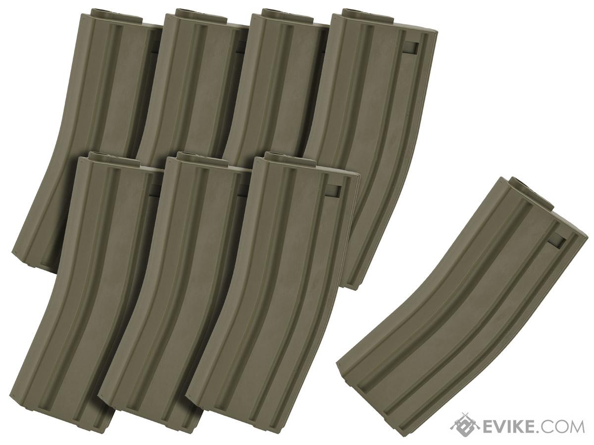 MAG 130rd Midcap Magazine for M4 / M16 Series Airsoft AEG Rifles  (Color: OD Green / Set of 8)