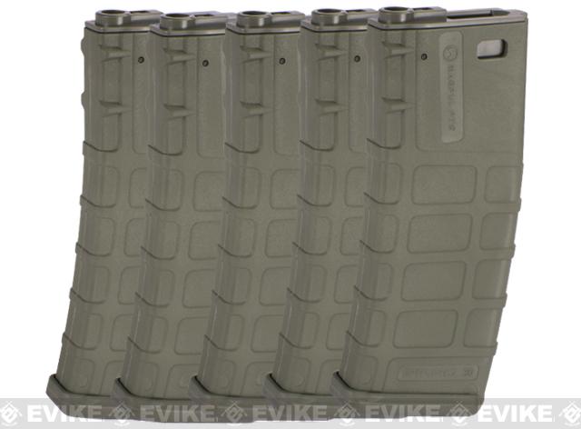 z Magpul PTS Licensed 360rd High Cap Mag for M4/M16 Series Airsoft AEG (Color: Foliage Green / Set of 5)