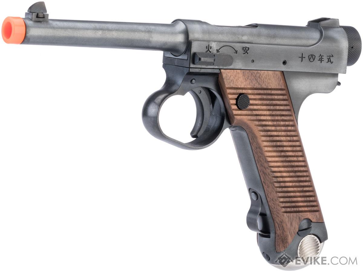 Marushin Nambu Type 14 Gas Blowback Airsoft Pistol (Model: Late Type / Battleworn Finish / Wood Grips)