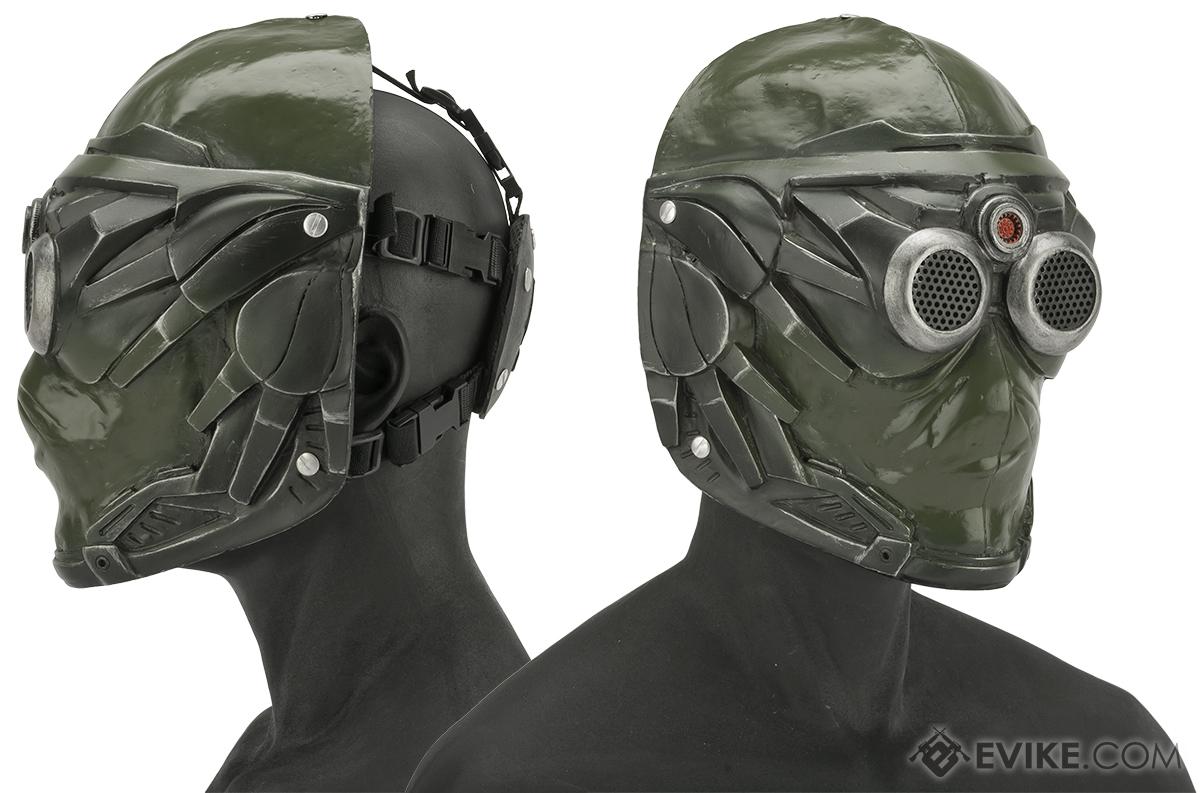 Evike.com R-Custom Mantis Fiberglass Mask w/ Wire Mesh (Color: OD Green ...