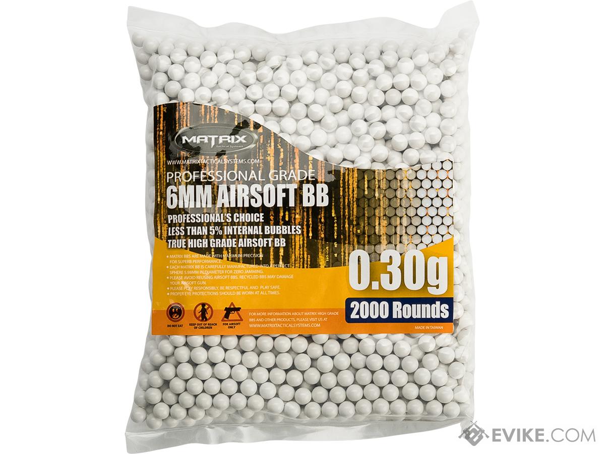 Matrix Match Grade 6mm Airsoft Bbs Weight 30g 2000 Rounds White - 