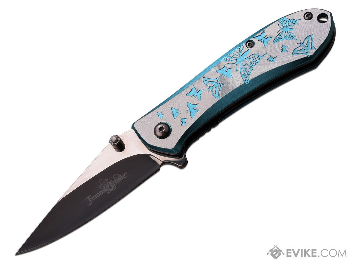 Master Cutlery Femme Fatale Spring Assisted Knife (Color: Satin-Blue)