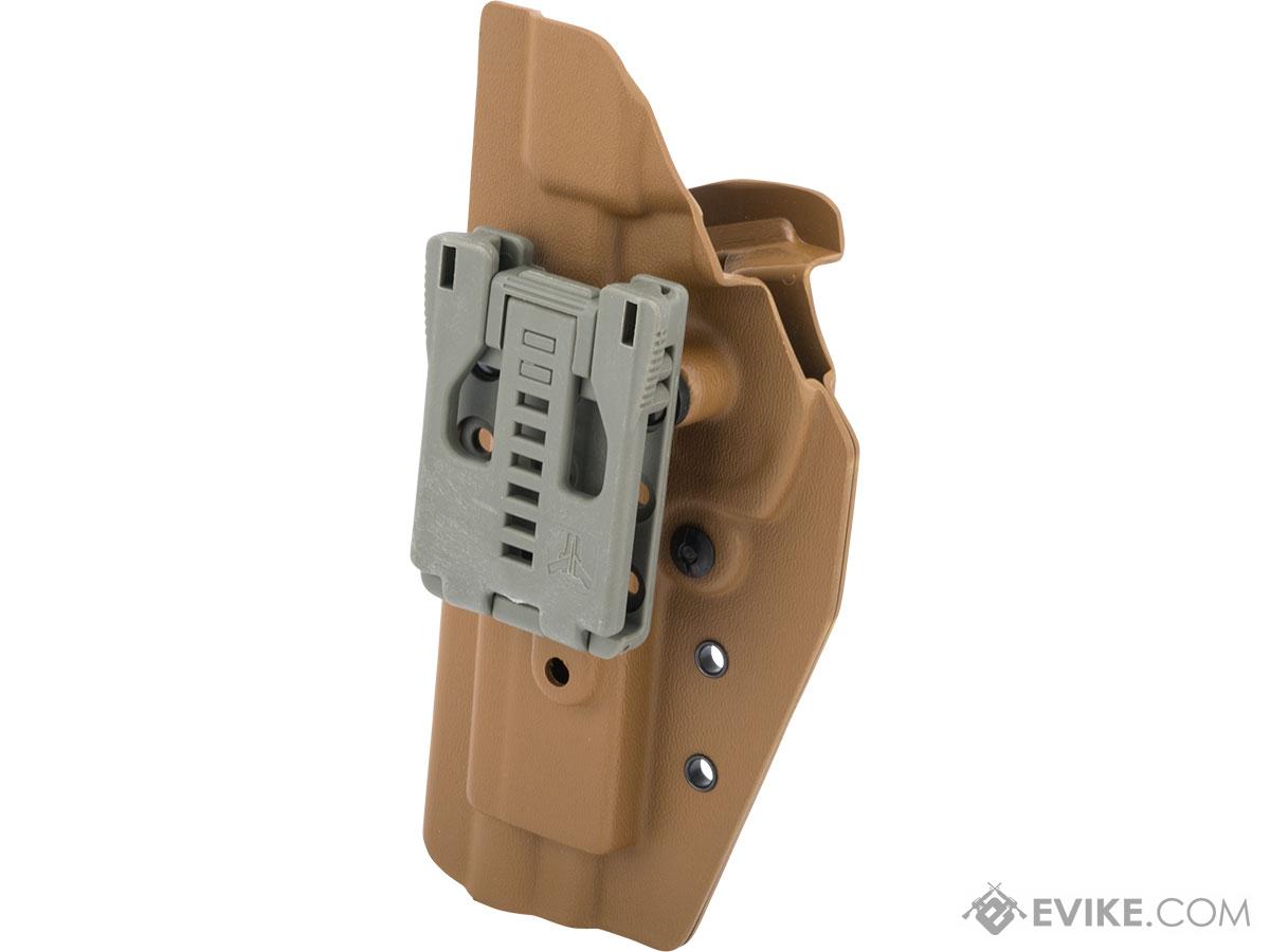 MC Kydex Airsoft Elite Series Pistol Holster for CZ SP-01 Shadow (Model: Coyote Brown / TEK-LOK Foliage Green / Right Hand)