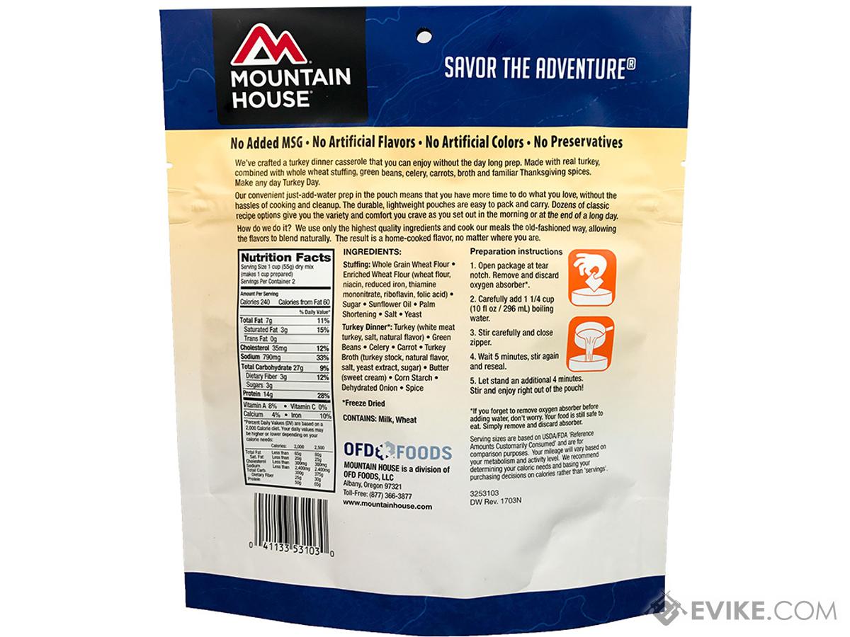 Mountain House Freeze Dried Camping Food (Menu: Homestyle Turkey Dinner ...