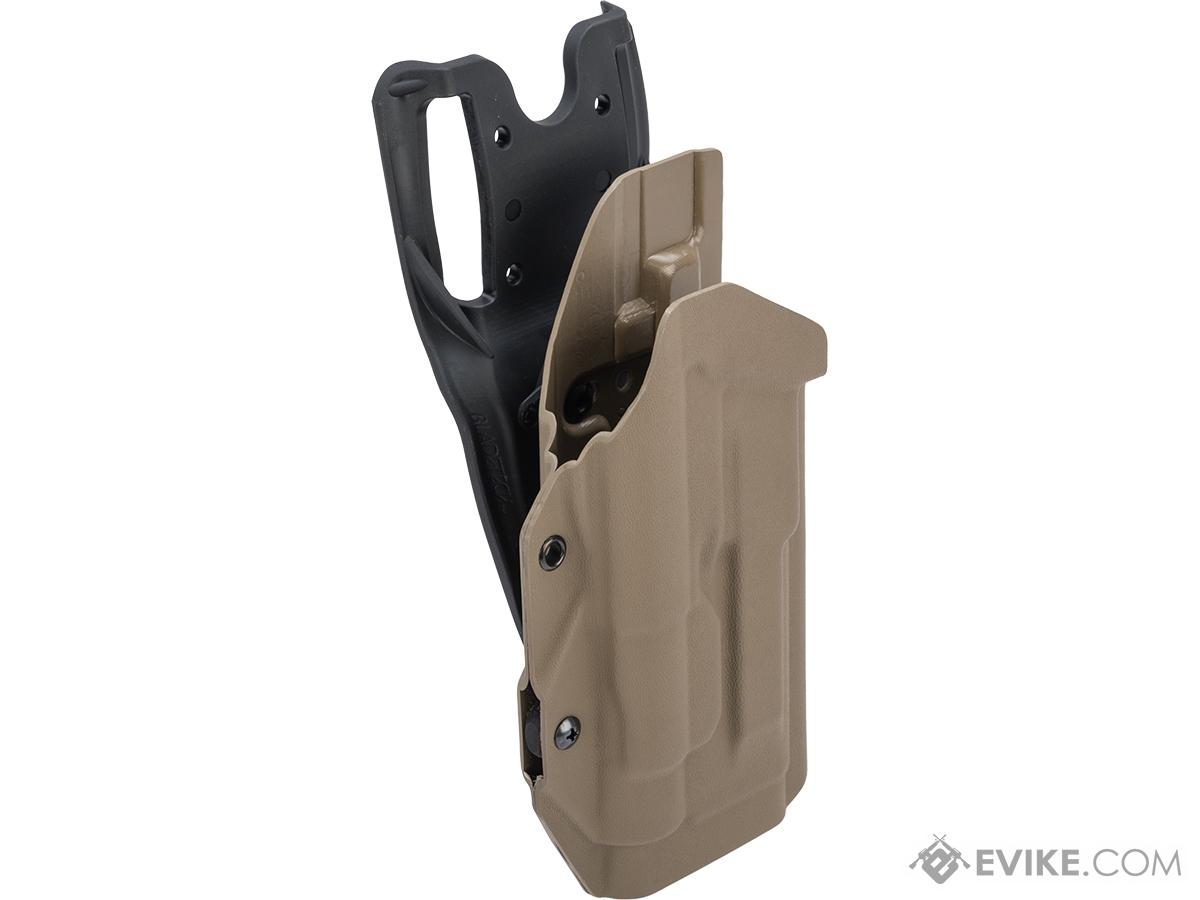 MC Kydex Airsoft Elite Series Pistol Holster for M9A1 w/ TLR-1 Flashlight (Model: Flat Dark Earth / Duty Drop / Right Hand)