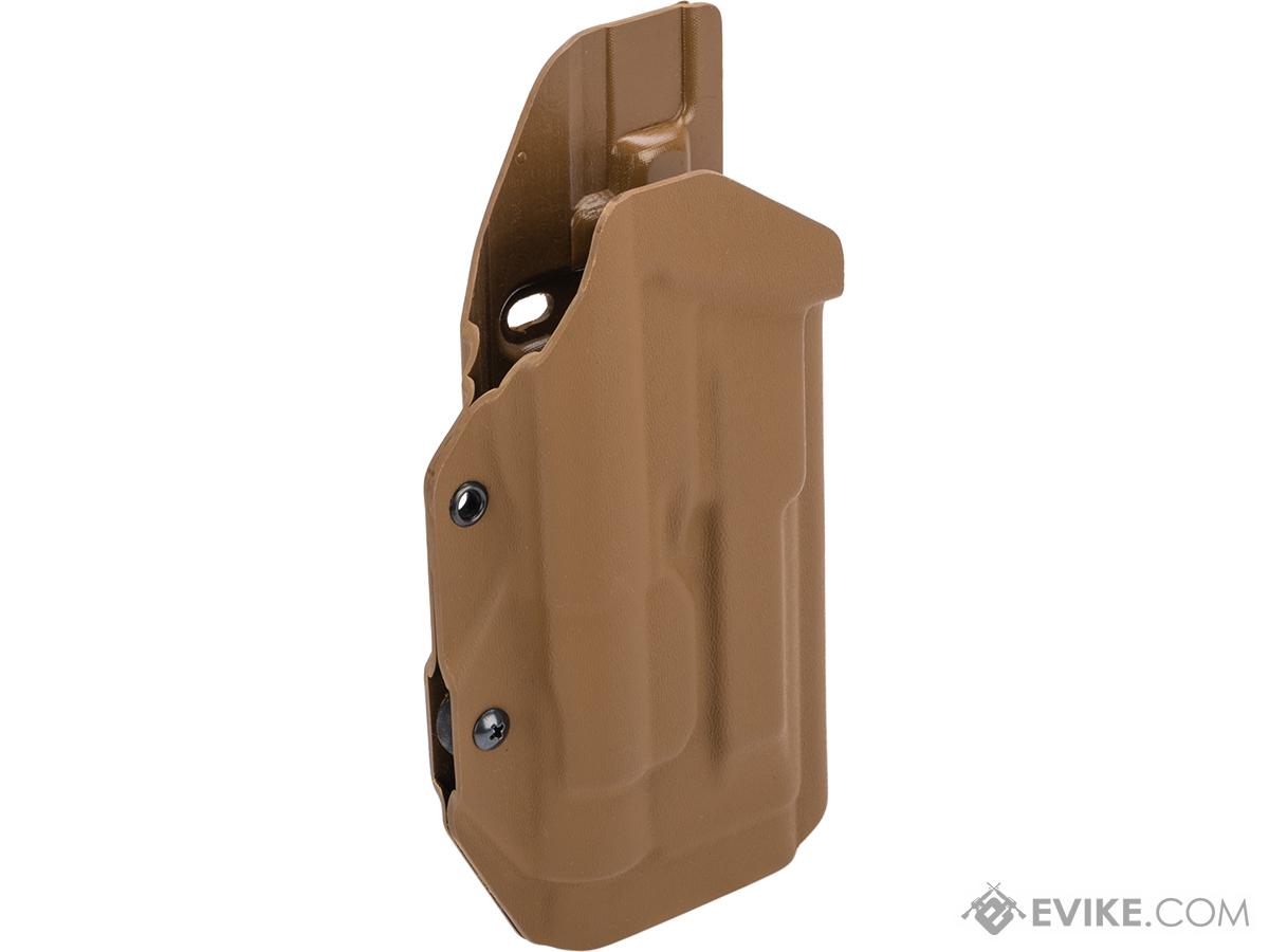 MC Kydex Airsoft Elite Series Pistol Holster for M9A1 w/ TLR-1 Flashlight (Model: Coyote Brown / No Attachment / Right Hand)