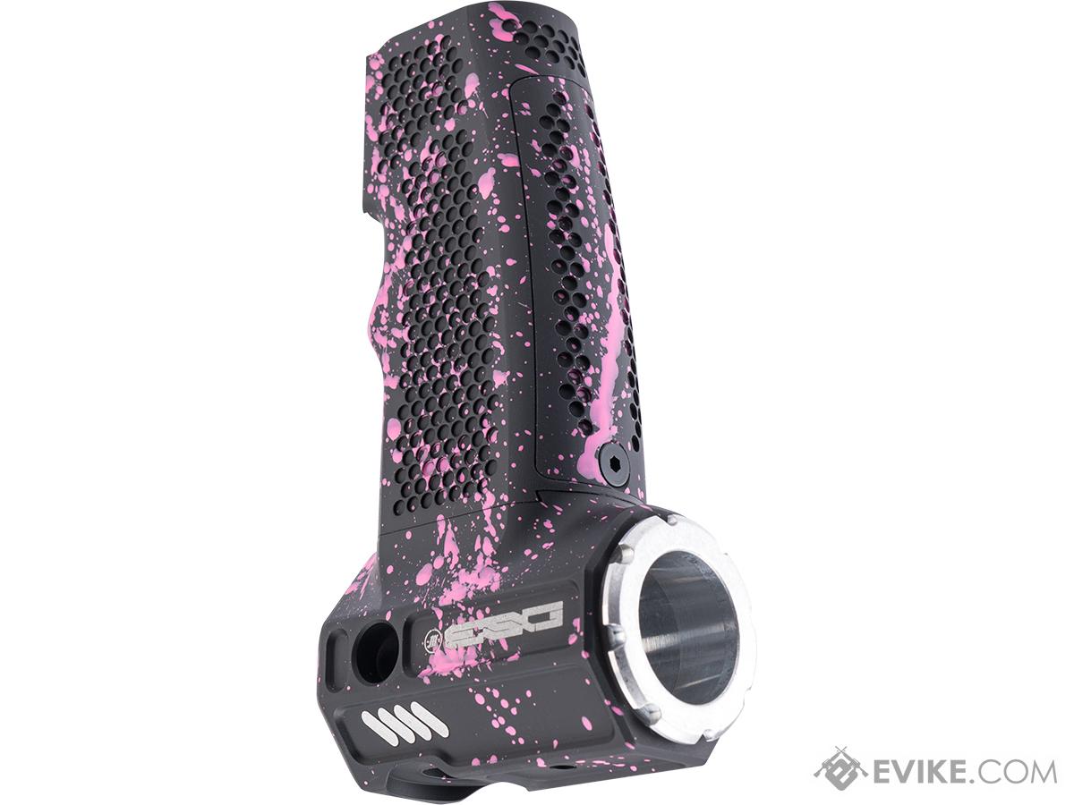 Monk Customs CNC Aluminum ESG Competitive Bulge Tank Grip for Wolverine Regulators (Color: Black-Pink Splatter)