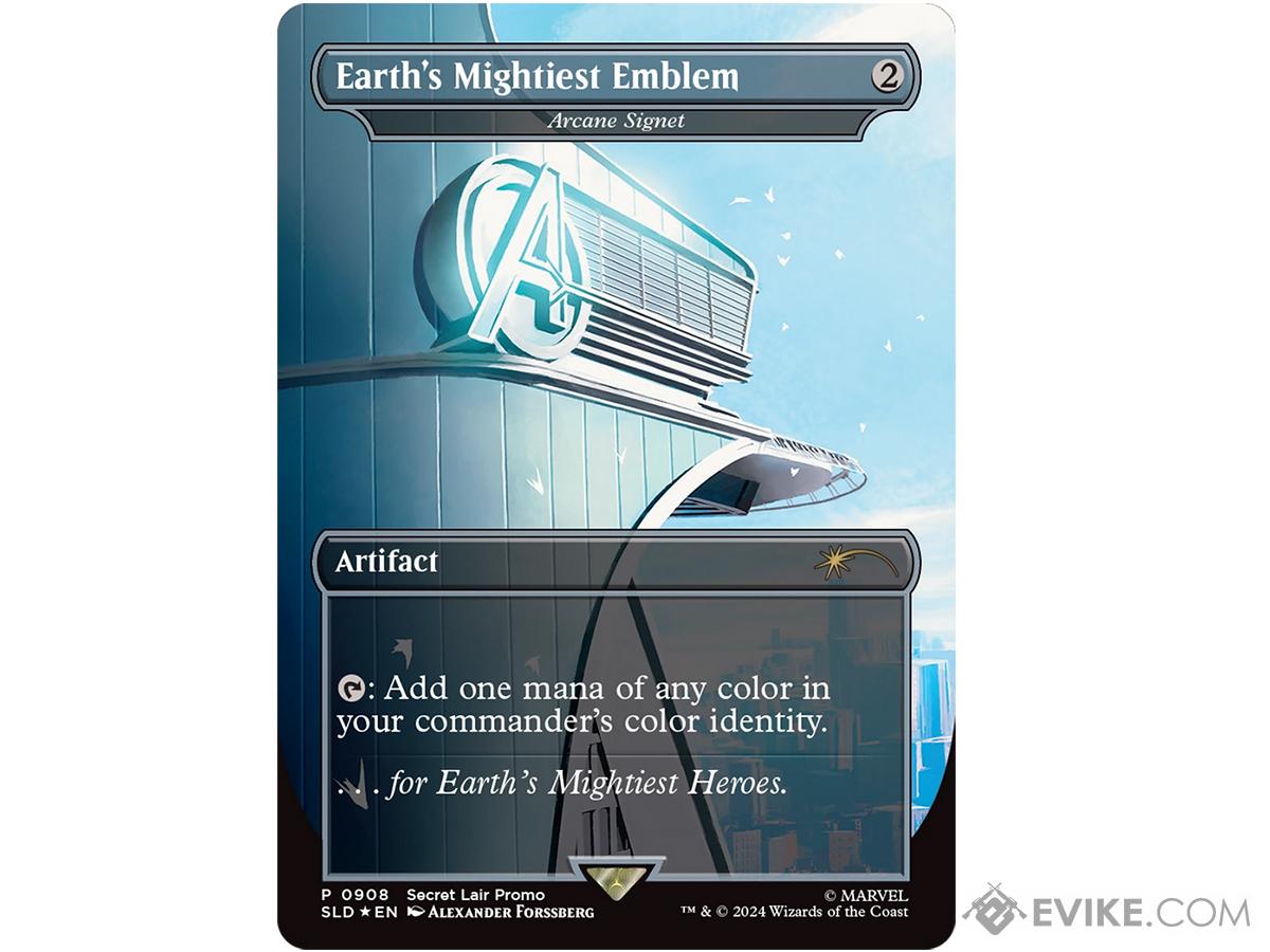 Magic: The Gathering Secret Lair: Marvel Exclusive Playing Cards (Model: Arcane Signet as Earth's Mightiest Emblem / Rainbow Foil)