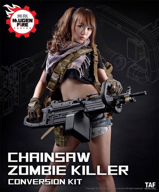 Matrix Mugen Fire Custom ChainSAW Zombie Killer Conversion Kit (Model: A&K  M249)