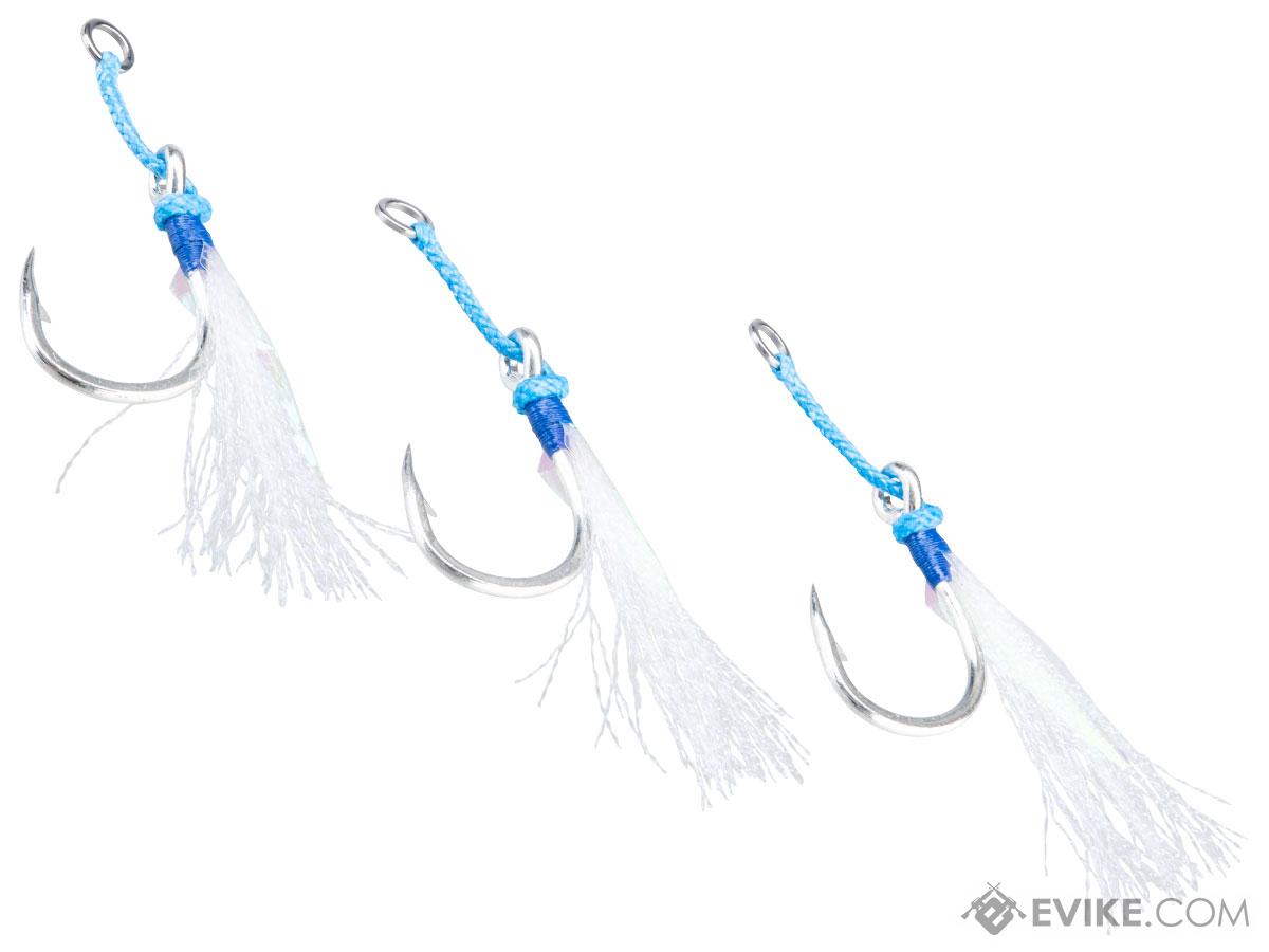 Mustad Ocean Crystal Jigging Assist Rig (Size: 5/0 / Blue w/ Flash & Ring)