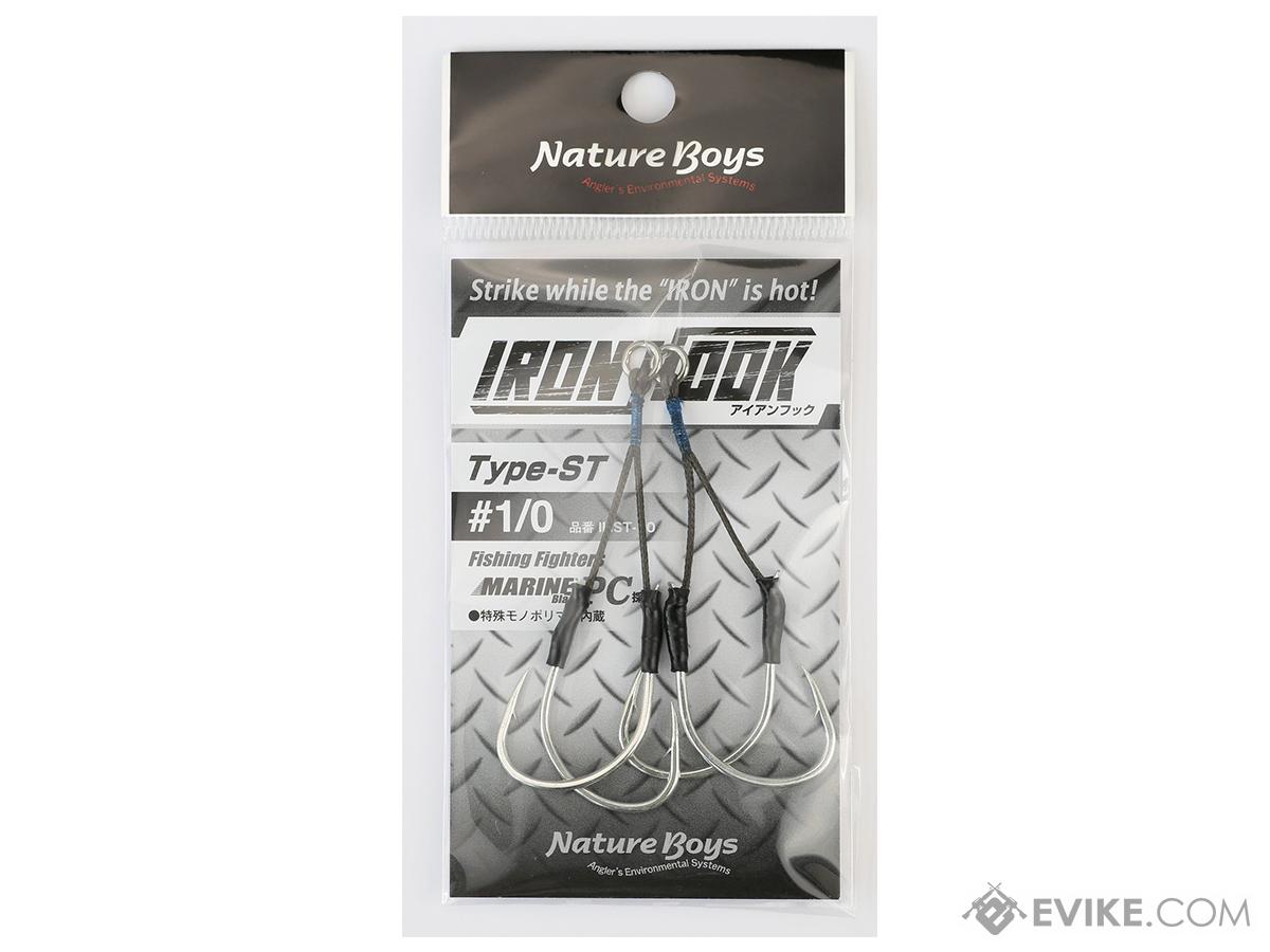 Nature Boys Iron Hook ST Twin Assist Hooks (Size: #2/0), MORE