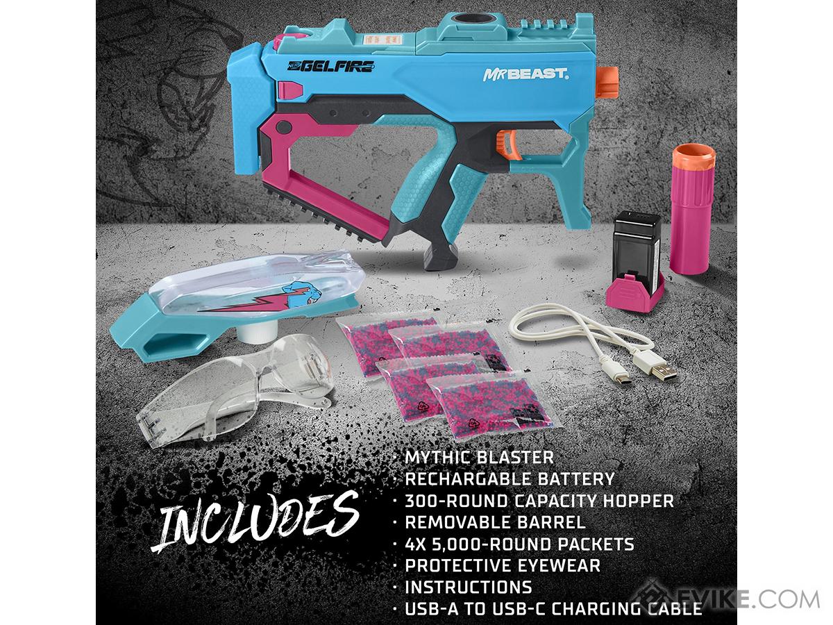 Nerf Pro Gelfire X MrBeast Full Auto Blaster & 20,000 Gelfire Rounds, 300  Round Hopper, Rechargeable Battery, Eyewear, Ages 14 & Up