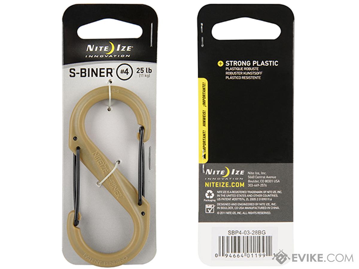 Nite Ize S-Biner Size-4 Dual Carabiner, Strong Plastic, Coyote