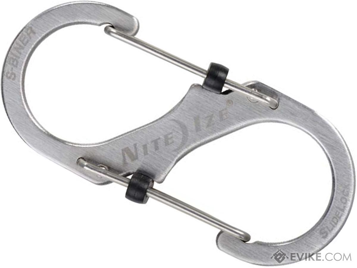 Nite Ize S-Biner Dual Carabiner #2 - Stainless Steel, Snap-Hook Key Ring, Secure Stainless Steel Construction