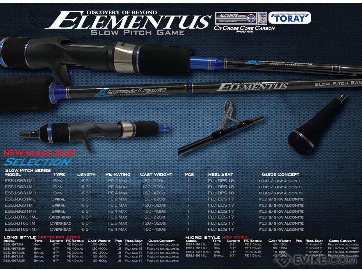 Ocean's Legacy Elementus Slow Pitch Series Fishing Rod (Model: Spiral / ESSJ-B631MH)