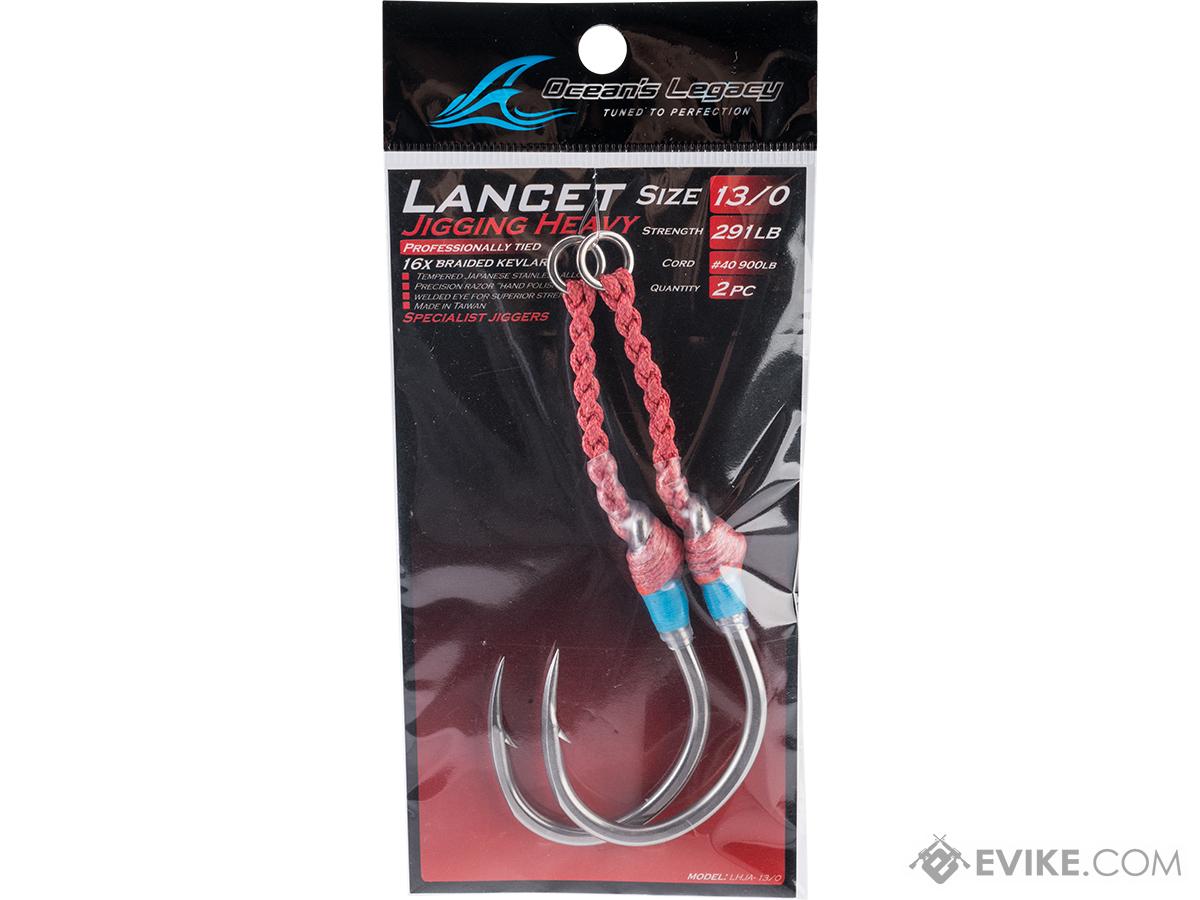 Ocean's Legacy Lancet Single Assist Heavy Jigging Hook (Size: 13/0 / 2-Pack)