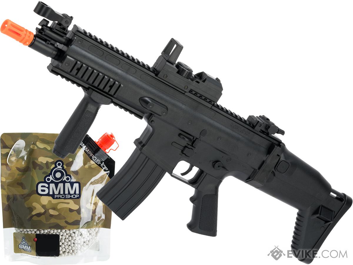 Cybergun FN Herstal Licensed SCAR-L Full Size Entry Level Airsoft AEG Rifle (Color: Black / Add 5000 BBs)