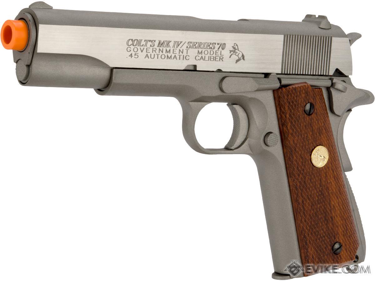 Colt Licensed 1911 Tactical Full Metal CO2 Airsoft Gas Blowback Pistol by KWC (Model: Stainless Classic / Gun Only)
