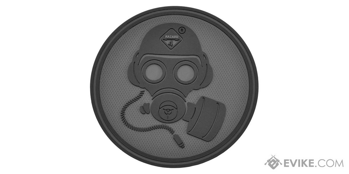 Hazard 4 Special Forces Gas Mask Rubber Hook and Loop Patch (Color: Black)