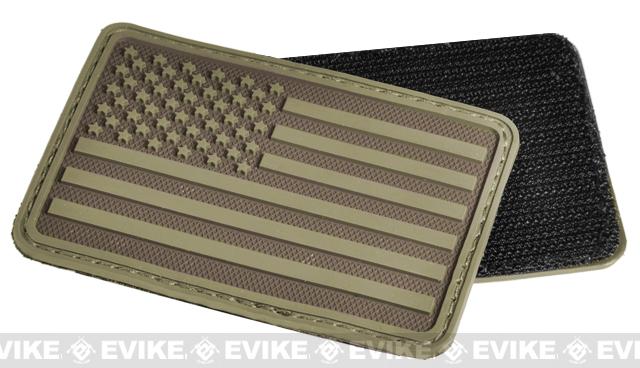 USA Flag (Left Arm) Patch: Rubber Hook-Backing Patch by Hazard 4