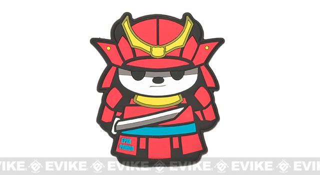 Epik Panda Panda Samurai PVC Rubber Hook and Loop Morale Patch - Thunder (Red)