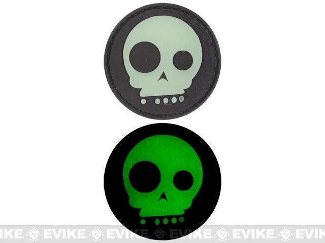 Glow In The Dark Pvc Hook And Loop Patch Funny Skull Tactical Gear