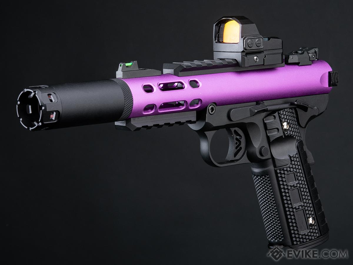 WE-Tech Galaxy 1911 Gas Blowback Airsoft Pistol (Color: Purple Slide / Black Frame / Type A Slide / Tracer Package)
