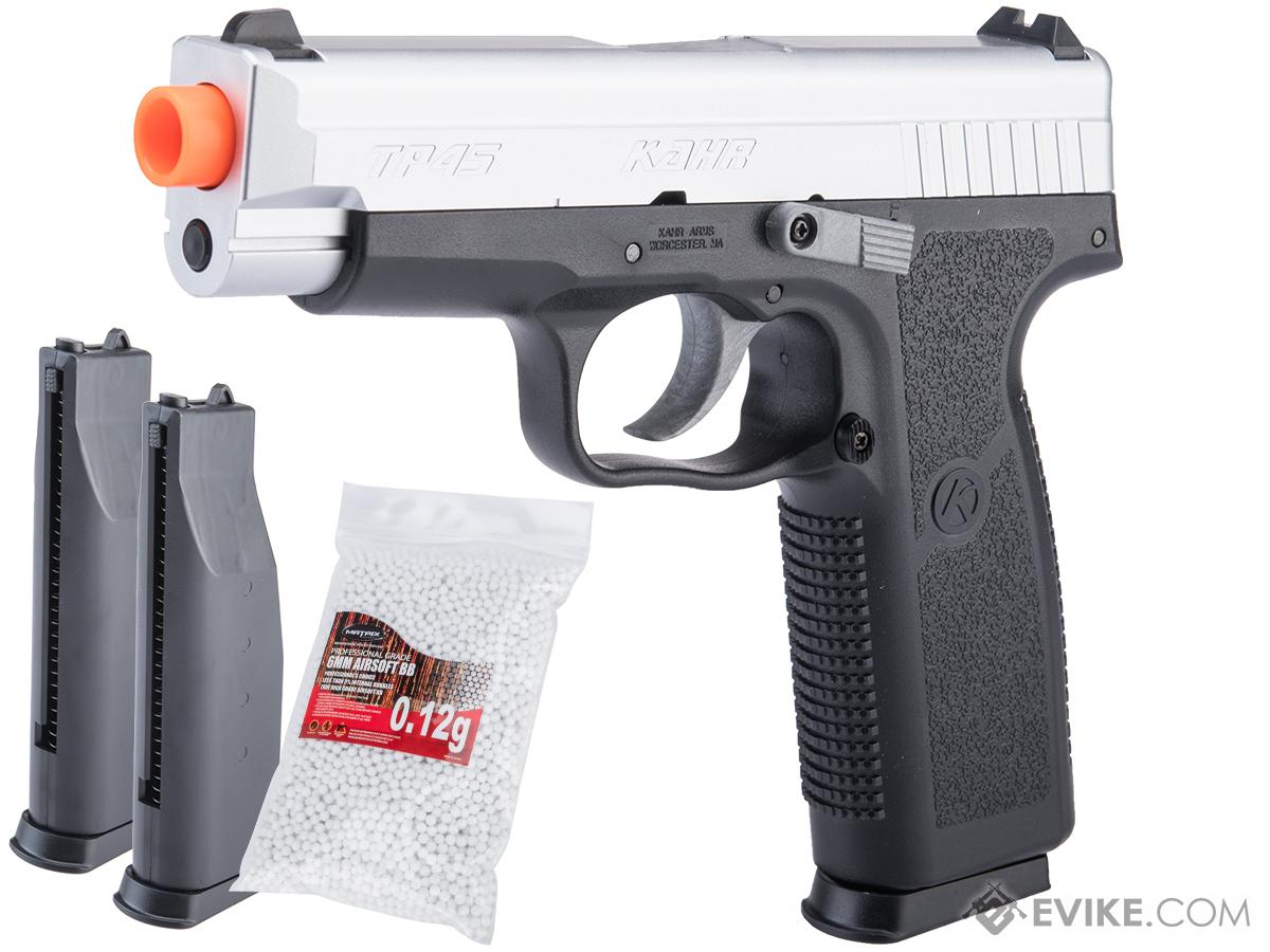 Cybergun KAHR ARMS Licensed TP45 Full Size Airsoft Pistol (Color: Silver / Reload Package)