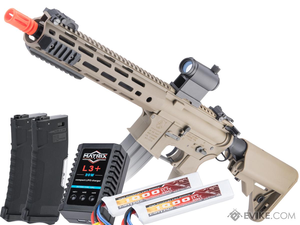 Cybergun Licensed Colt Sportsline M4 AEG Rifle w/ G3 Micro-Switch Gearbox (Model: URX4 10.75 / Tan / Go Airsoft Package)