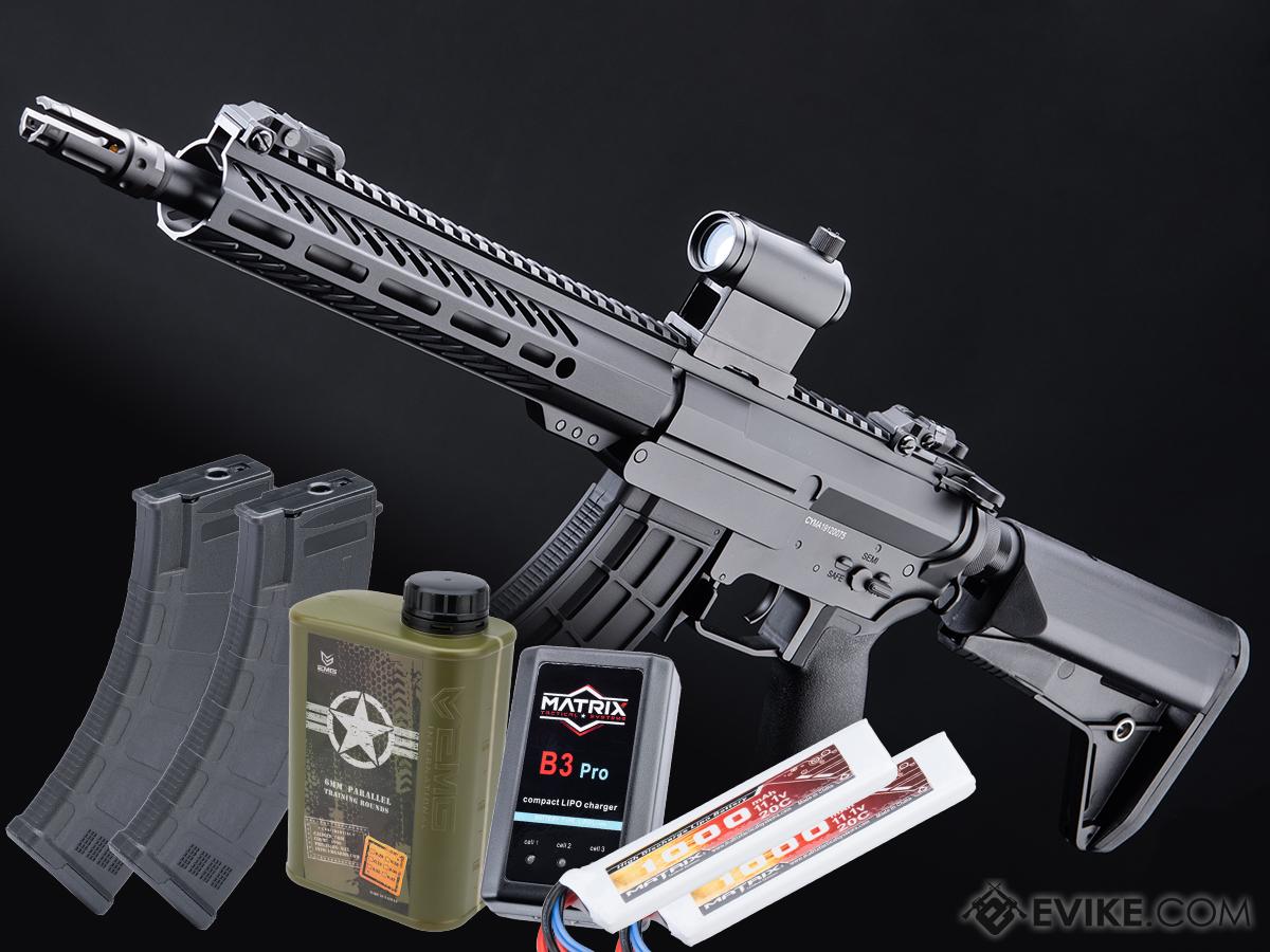 CYMA Platinum SR-47 MK47 QBS Airsoft AEG Rifle (Model: 10 M-LOK / Waffle Magazine / Go Airsoft Package)