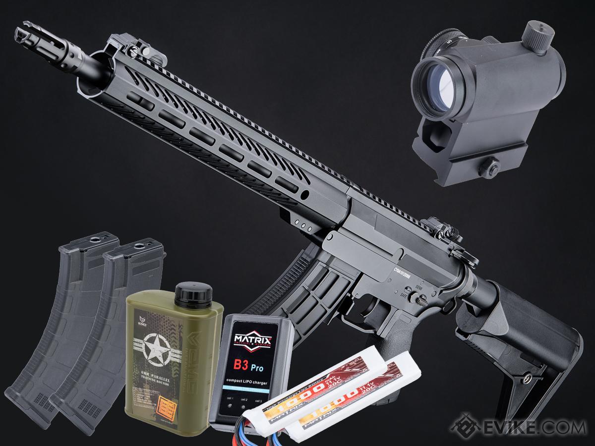 CYMA Platinum SR-47 MK47 QBS Airsoft AEG Rifle (Model: 12.75 M-LOK / Waffle Magazine / Go Airsoft Package)