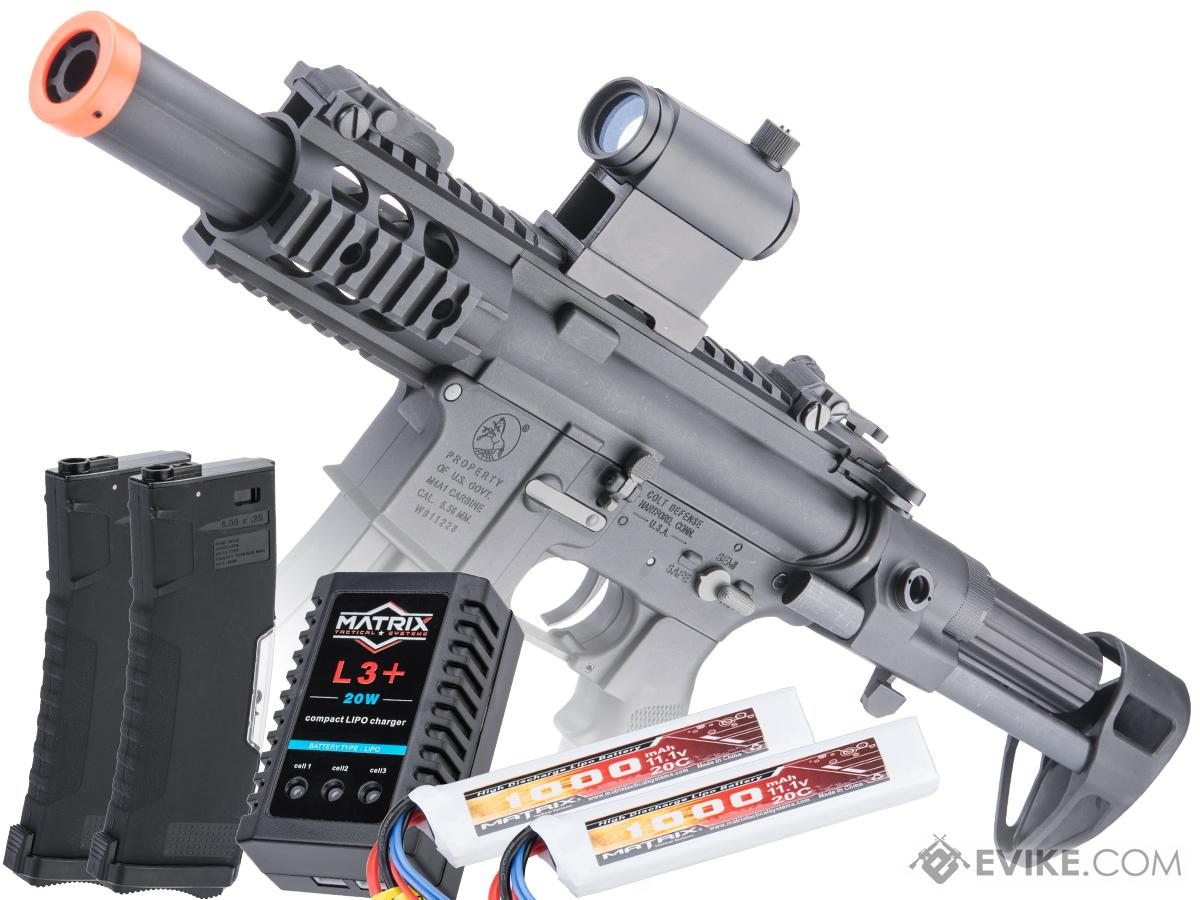 Cybergun Licensed Colt Sportsline M4 AEG Rifle w/ G3 Micro-Switch Gearbox (Model: Baby PDW SD 3.5 / Black / Go Airsoft Package)