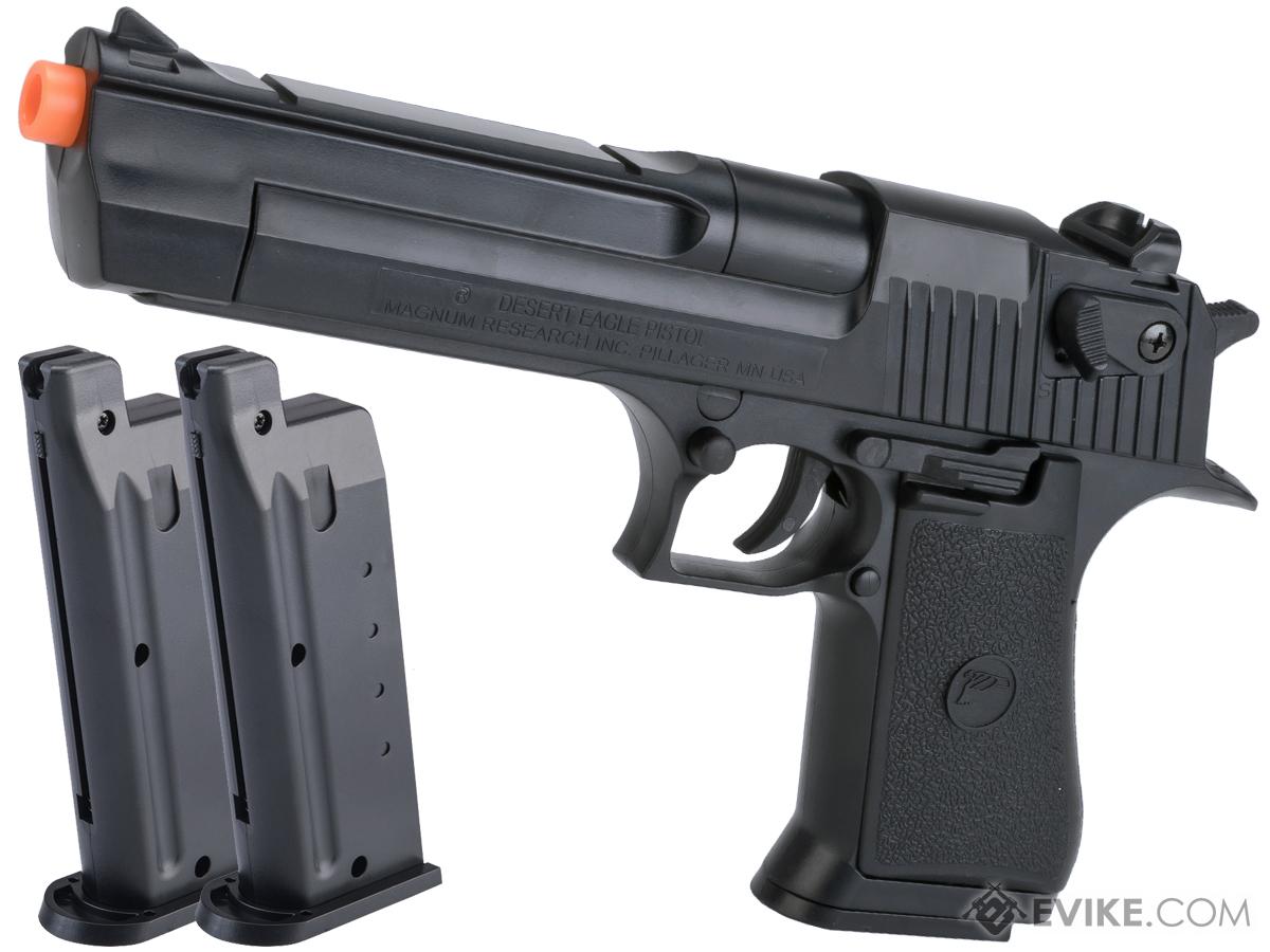 Desert Eagle Licensed .50 Action Express Airsoft Full Size Pistol w/ 190rd Hi-cap magazine (Color: Black / Add 2x Spare Magazines)