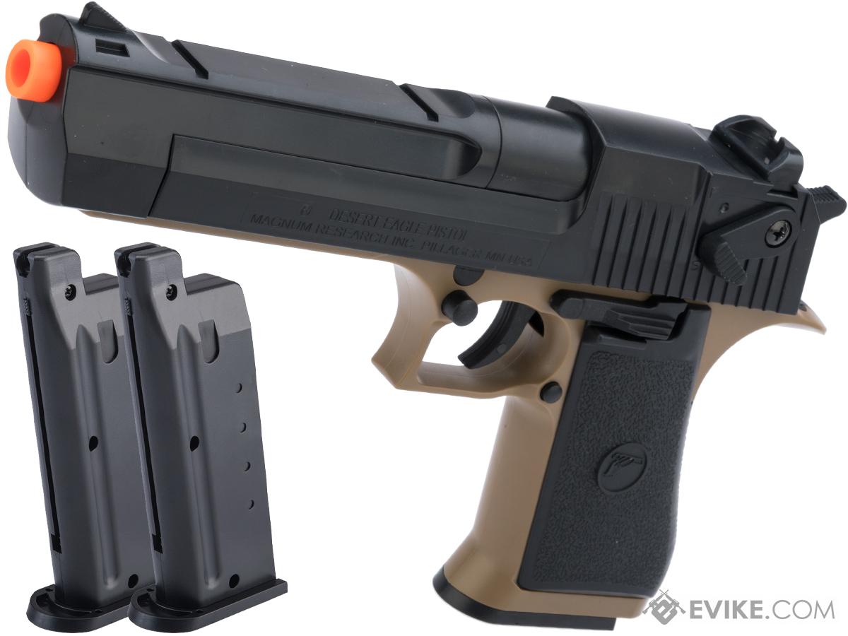 Desert Eagle Licensed .50 Action Express Airsoft Full Size Pistol w/ 190rd Hi-cap magazine (Color: Desert / Add 2x Spare Magazines)