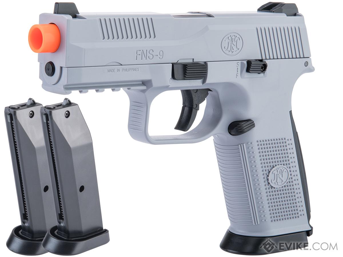 FN Herstal FNS-9 Airsoft Spring Pistol by CyberGun (Color: Wolf Grey / Add 2x Spare Magazines)