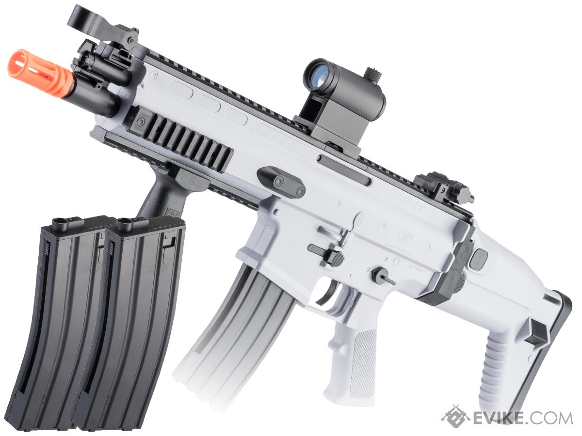 Cybergun SCAR-L Licensed Full Size Spring Powered Airsoft Rifle (Color: Wolf Grey / Add 2x Spare Magazines)