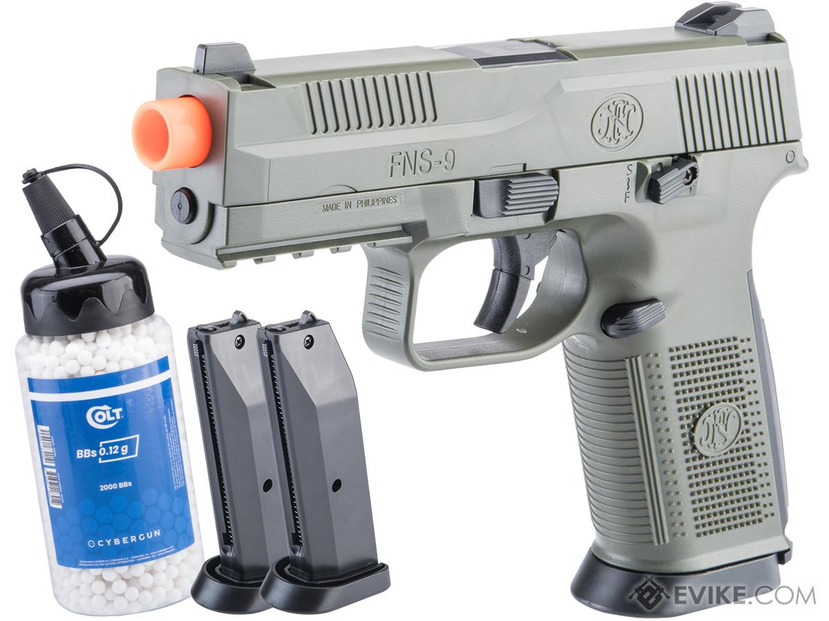 FN Herstal FNS-9 Airsoft Spring Pistol by CyberGun (Color: Ranger Green / Reload Package)