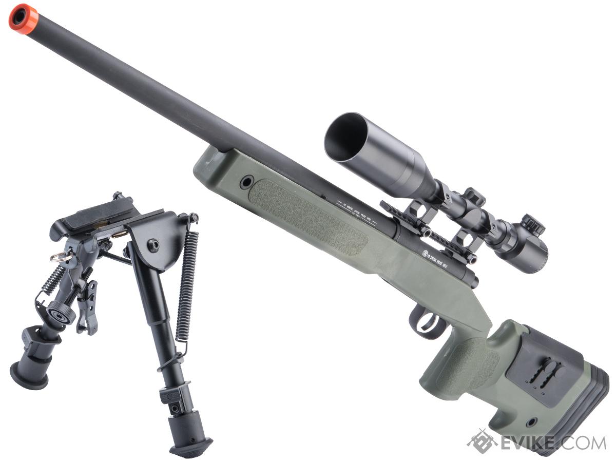 Cybergun FN Herstal Licensed SPR A2 High Power Airsoft Sniper Rifle (Color: OD Green / The Hunter's Package)