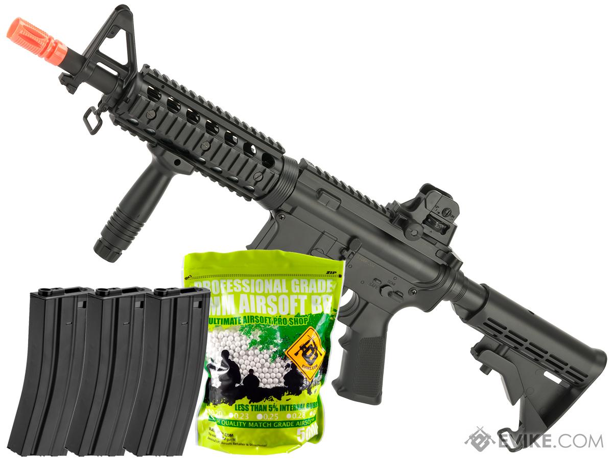 CYMA AEG Mag Compatible Full Size M4 Airsoft Spring Powered Rifle (Model: CQB-R / Reload Package)