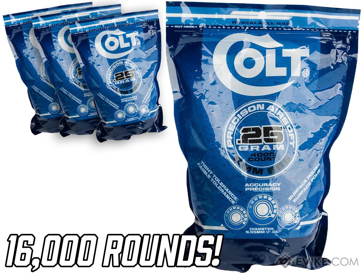 Colt Licensed Premium 6mm High Grade Precision Airsoft BBs (Weight: .25g / 16,000 Rounds / White)