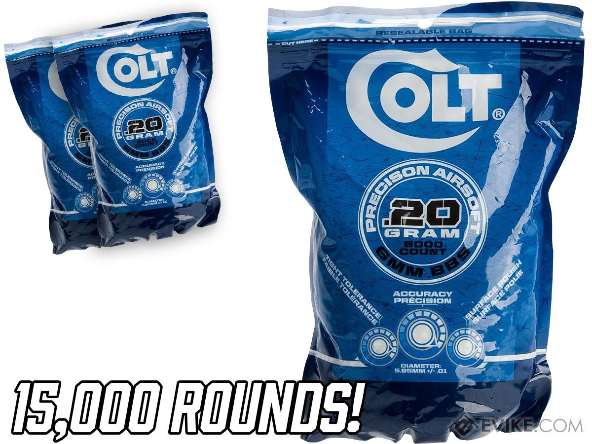 Colt Licensed Premium 6mm High Grade Precision Airsoft BBs (Weight: .20g / 15,000 Rounds / White)