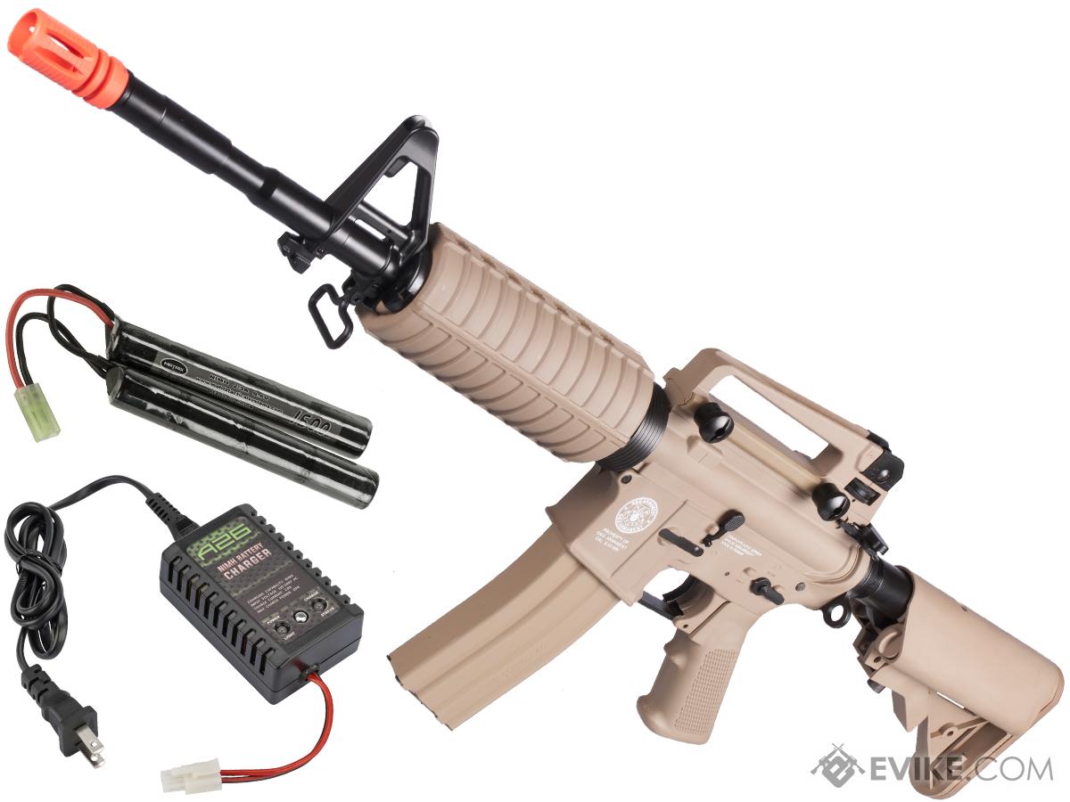 Evike.com Special Edition G&G Crane Stock CM16 Carbine Airsoft AEG Rifle (Package: Tan / Add 9.6 Butterfly Battery + Smart Charger)