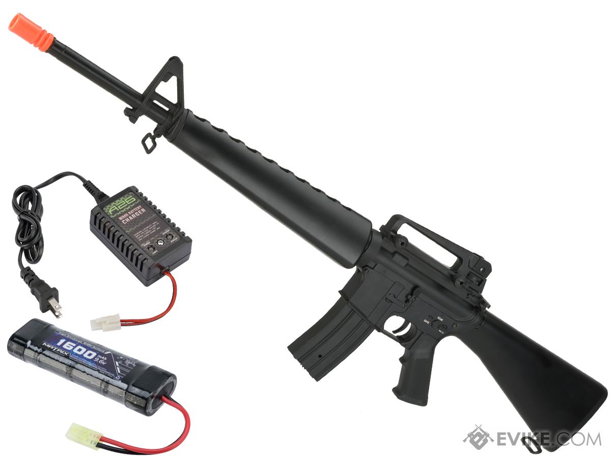 CYMA Sport Full Metal M16 A1 Vietnam Airsoft AEG Rifle (Package: Add 9.6v NiMH Battery + Charger)